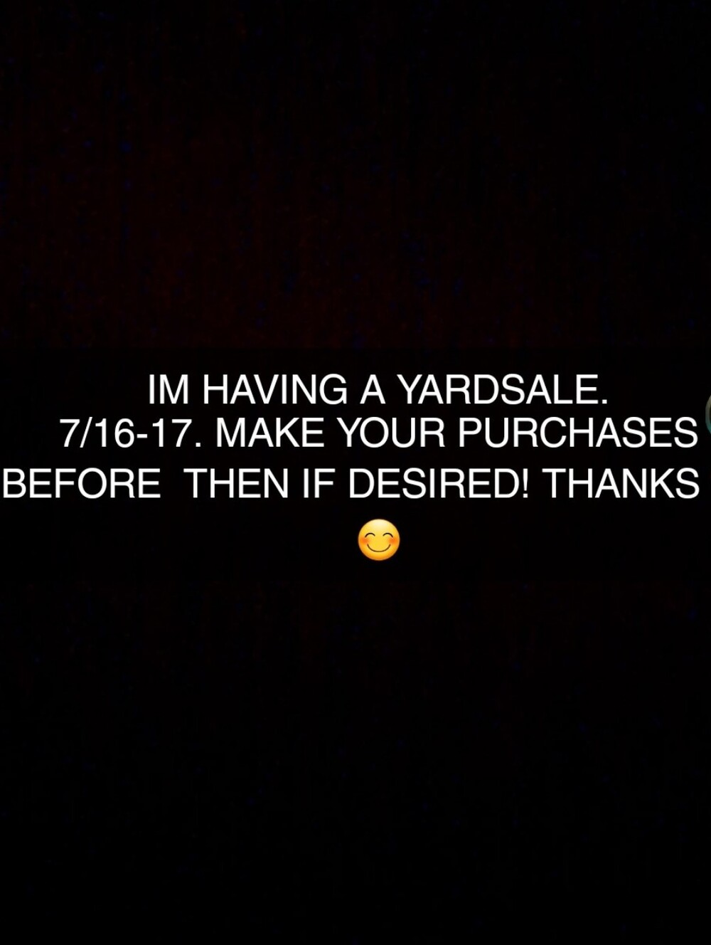 Yardsale Announcement